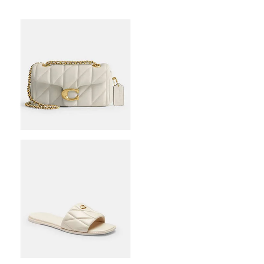 Coach Shoulder Bag + Sandals (White)