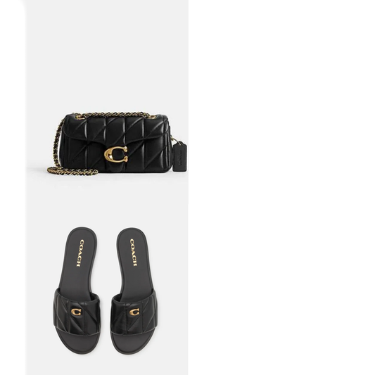 Coach Shoulder Bag + Sandals (Black)